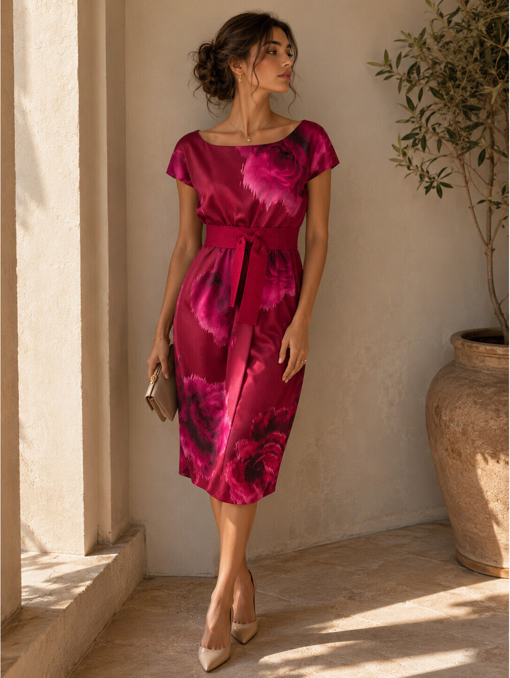 Giambattista Valli Couture Pink Cocktail 100% Silk Dress Size US 8/ IT 44